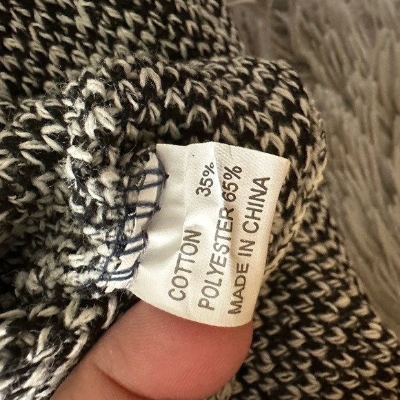 Elephant Print Open Cardigan Sweater Grey Black Cotton Blend NWOT - Picture 13 of 13